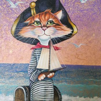 Malerei mit dem Titel "Sailor" von Alexander Ishchenko, Original-Kunstwerk, Acryl