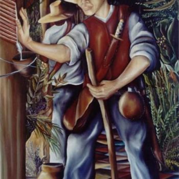 Painting titled "Soldado da Borracha" by Alexander Pacheco, Original Artwork