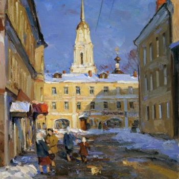 Painting titled "Вечер в Рыбинске. Х…" by Aleksandr Shevelev, Original Artwork, Oil
