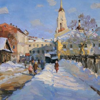 Painting titled "Вознесенский переул…" by Aleksandr Shevelev, Original Artwork, Oil