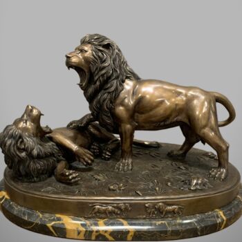 Скульптура под названием "«The Lion King»" - Alexandr Karat, Подлинное произведение искусства, Бронза