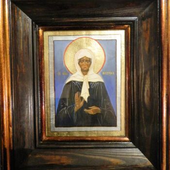 「Икона Святой Блажен…」というタイトルの絵画 Ankel Volkovによって, オリジナルのアートワーク, オイル