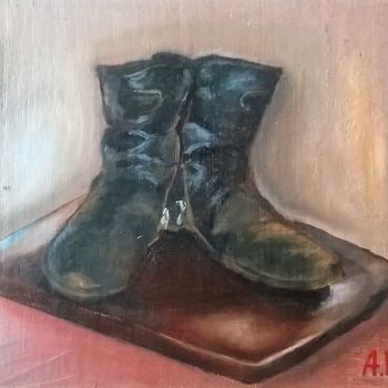 Painting titled "Pair of shoes" by Ankel Volkov, Original Artwork, Oil
