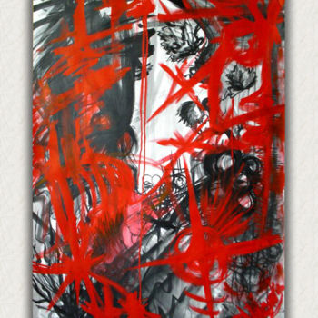 Painting titled "red and black" by Alexandra Andreea Branea, Original Artwork, Acrylic