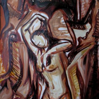 Painting titled "naked" by Alexandra Andreea Branea, Original Artwork, Acrylic