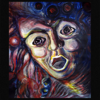 Painting titled "scream" by Alexandra Andreea Branea, Original Artwork, Acrylic