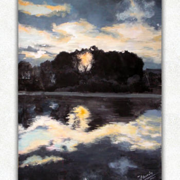 Painting titled "sunset over seaside…" by Alexandra Andreea Branea, Original Artwork, Acrylic