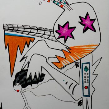 Drawing titled "L'amour destructeur" by Alexandra Basset, Original Artwork