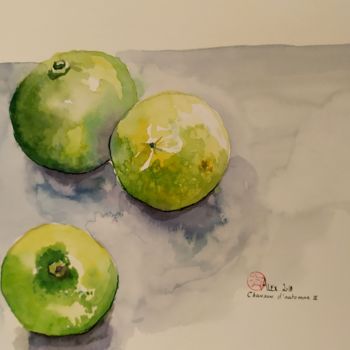 Painting titled "Chanson d'automne I…" by Alexandra Berjonval, Original Artwork, Watercolor