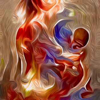 Digitale Kunst getiteld "Mother & Child" door Alexandra Bloodworth, Origineel Kunstwerk, AI gegenereerde afbeelding