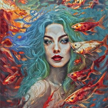 Digital Arts titled "“Oceanic whispers”" by Alexandra Bloodworth, Original Artwork, Digital Painting