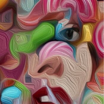 Arte digital titulada "“The Sweet Pink Hee…" por Alexandra Bloodworth, Obra de arte original, Collages digitales