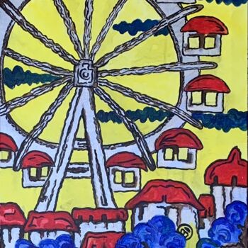 Pittura intitolato "Ferris Wheel (Opus…" da Alexandra Busch, Opera d'arte originale, Acrilico Montato su Telaio per barella…