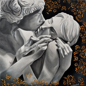 Schilderij getiteld "Antique love" door Alexandra Crystal, Origineel Kunstwerk, Acryl