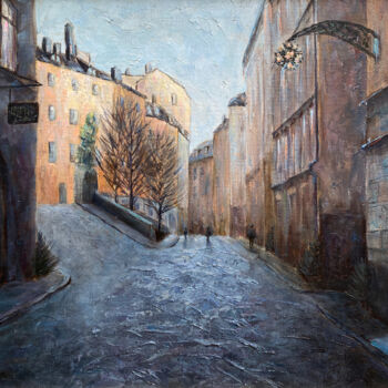 Pintura intitulada "Winter in Stockholm" por Alexandra Da, Obras de arte originais, Óleo