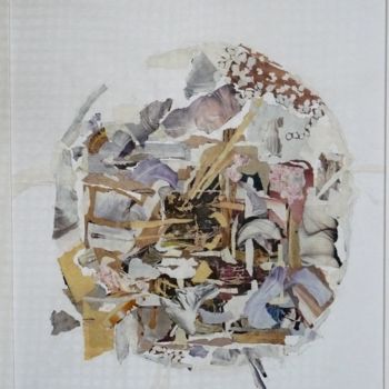 Kolaże zatytułowany „"Insula" 53 x 67 co…” autorstwa Alexandra Du Moulin, Oryginalna praca, Kolaże Zamontowany na Panel drew…