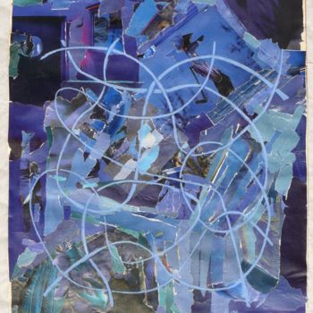 Collages titled ""La nuit remue" hom…" by Alexandra Du Moulin, Original Artwork, Collages Mounted on Wood Panel