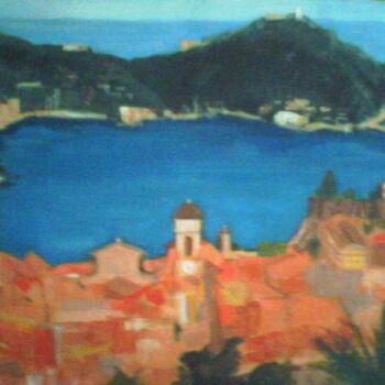 Peinture intitulée "Villefranche" par Alexandra Hagianu, Œuvre d'art originale