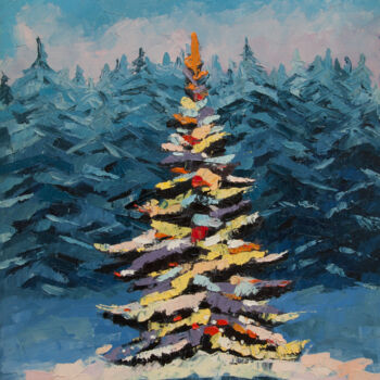Schilderij getiteld "Greeting Tree" door Alexandra Kazakova, Origineel Kunstwerk, Olie