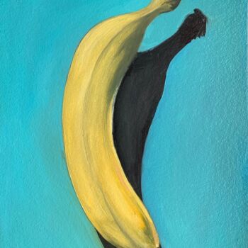 Painting titled "Spring banana / Вес…" by Alexandra Kuznetsova, Original Artwork, Oil