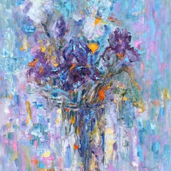Картина под названием "Iris mood" - Alexandra Laskina, Подлинное произведение искусства, Масло