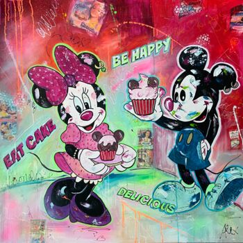 Peinture intitulée "EAT CAKE AND BE HAP…" par Alexandra Machmar, Œuvre d'art originale, Acrylique Monté sur Châssis en bois