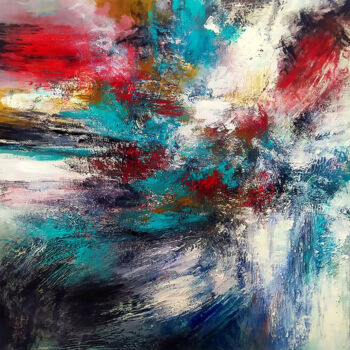 Painting titled "Rainbow memories" by Alexandra Petropoulou, Original Artwork, Acrylic Mounted on Wood Stretcher frame