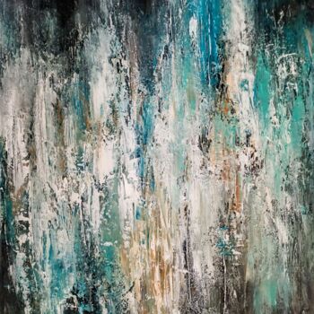 Painting titled "Citylights" by Alexandra Petropoulou, Original Artwork, Acrylic Mounted on Wood Stretcher frame