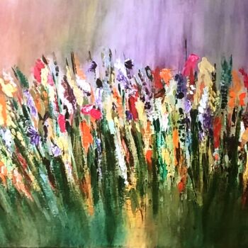 Painting titled "Field of Colors" by Alexandra Roberts, Original Artwork, Acrylic