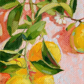 Pittura intitolato "A picture of lemons…" da Alexandra Sergeeva, Opera d'arte originale, Olio
