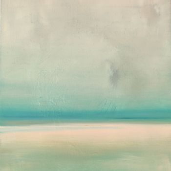 Ζωγραφική με τίτλο "Over the Horizon II" από Alexandra Van Lierde, Αυθεντικά έργα τέχνης, Λάδι Τοποθετήθηκε στο Ξύλινο φορεί…