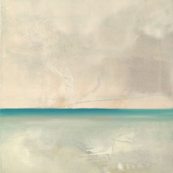 Painting titled "Over the Horizon III" by Alexandra Van Lierde, Original Artwork, Oil Mounted on Wood Stretcher frame