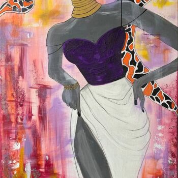 Painting titled "A woman from africa" by Alexandra Yakunina, Original Artwork, Acrylic