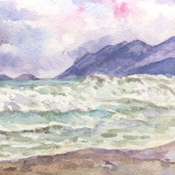Painting titled "Other islands" by Alexandra Zatelepina, Original Artwork, Watercolor