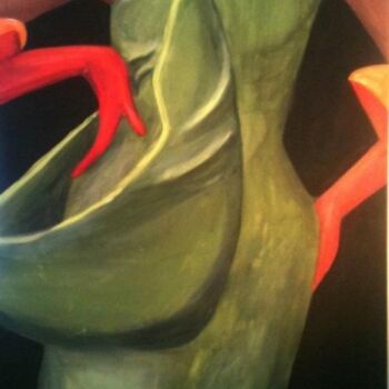 Pittura intitolato "Green 2" da Alexandra La Haye, Opera d'arte originale, Olio