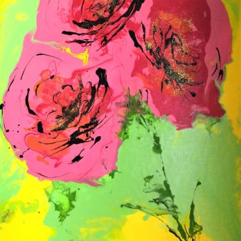 Картина под названием "Flowers of your soul" - Alexandra Rua, Подлинное произведение искусства, Акрил