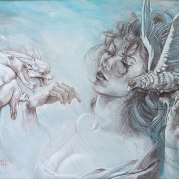 Картина под названием "Schizophrenia" - Alexandre Barberà-Ivanoff, Подлинное произведение искусства, Гуашь Установлен на Дру…