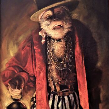 Pintura intitulada "Diogène le Cynique" por Alexandre Barberà-Ivanoff, Obras de arte originais, Óleo Montado em Armação em m…
