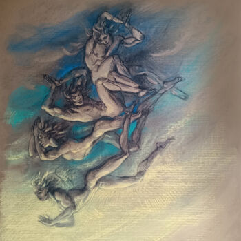 Dessin intitulée "Les Anges du Sceptr…" par Alexandre Barberà-Ivanoff, Œuvre d'art originale, Fusain