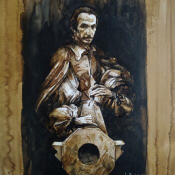 Картина под названием "Le bon calibre" - Alexandre Barberà-Ivanoff, Подлинное произведение искусства, Чернила