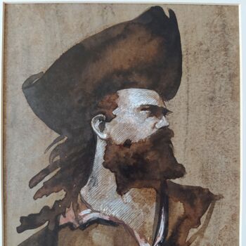 Schilderij getiteld "Cap Hornier" door Alexandre Barberà-Ivanoff, Origineel Kunstwerk, Inkt