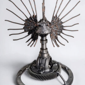 Sculpture titled "Pterois" by Alexandre Codbessin, Original Artwork, Metals