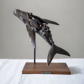 Sculpture titled "BLUE SPIRIT" by Alexandre Codbessin, Original Artwork, Metals