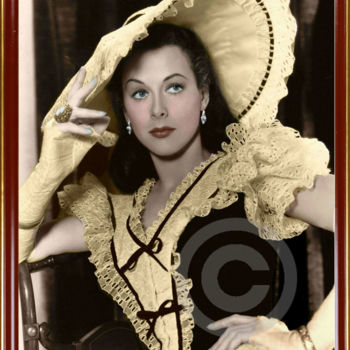 Artes digitais intitulada "Hedy Lamarr , peint…" por Alexandre Csar, Obras de arte originais, Pintura digital