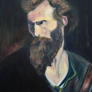 Malerei mit dem Titel "Portrait de l'apôtr…" von Alexandre David Lejuez, Original-Kunstwerk, Acryl Auf Keilrahmen aus Holz m…