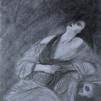 Disegno intitolato "Etude de Marie-Made…" da Alexandre David Lejuez, Opera d'arte originale, Matita Montato su Cartone