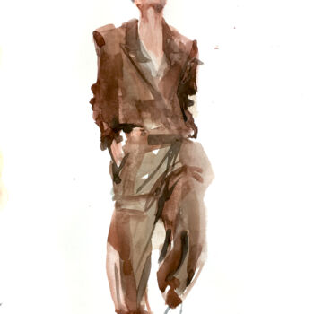 Painting titled "N°538 – fashion  #a…" by Alexandre Dumitrescu, Original Artwork, Watercolor