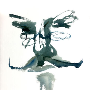 Schilderij getiteld "N°541 Portrait. #Ar…" door Alexandre Dumitrescu, Origineel Kunstwerk, Aquarel