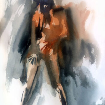 Painting titled "N° 657 Cabaret" by Alexandre Dumitrescu, Original Artwork, Watercolor