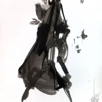 Schilderij getiteld "N°730-3 Ana Lee Eva…" door Alexandre Dumitrescu, Origineel Kunstwerk, Inkt